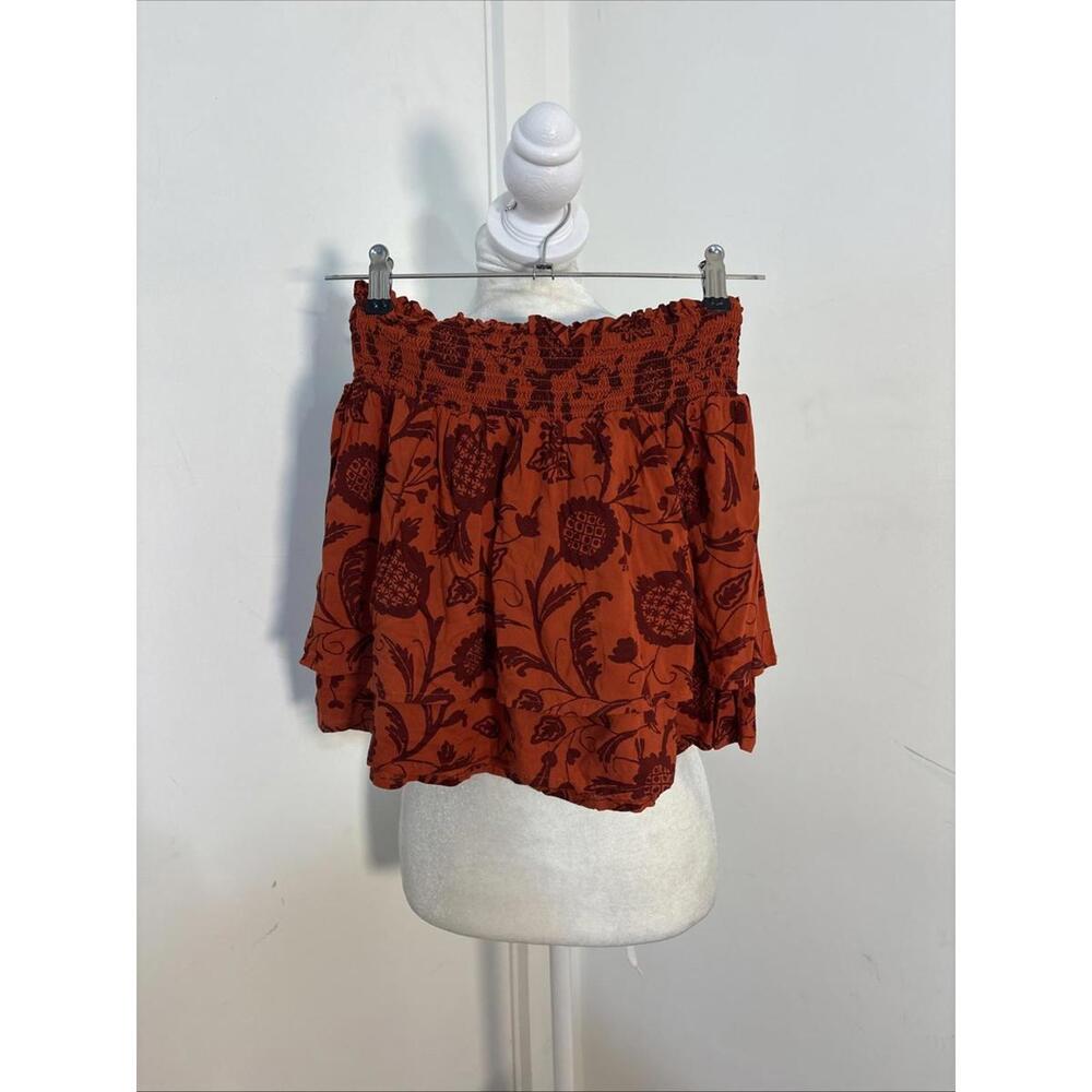 Anthropologie Printed Skirt XSWomen‎ Casual High-Rise Floral Boho Short Tiered